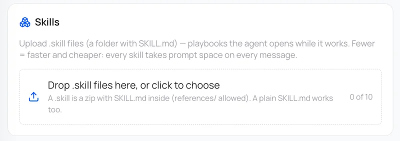 Drop in .skill files.